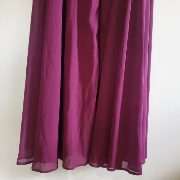 NWT Lulu's Plum My Whole Heart Wrap Dress Maxi Long Sleeve Sheer Size Medium - Picture 11 of 11